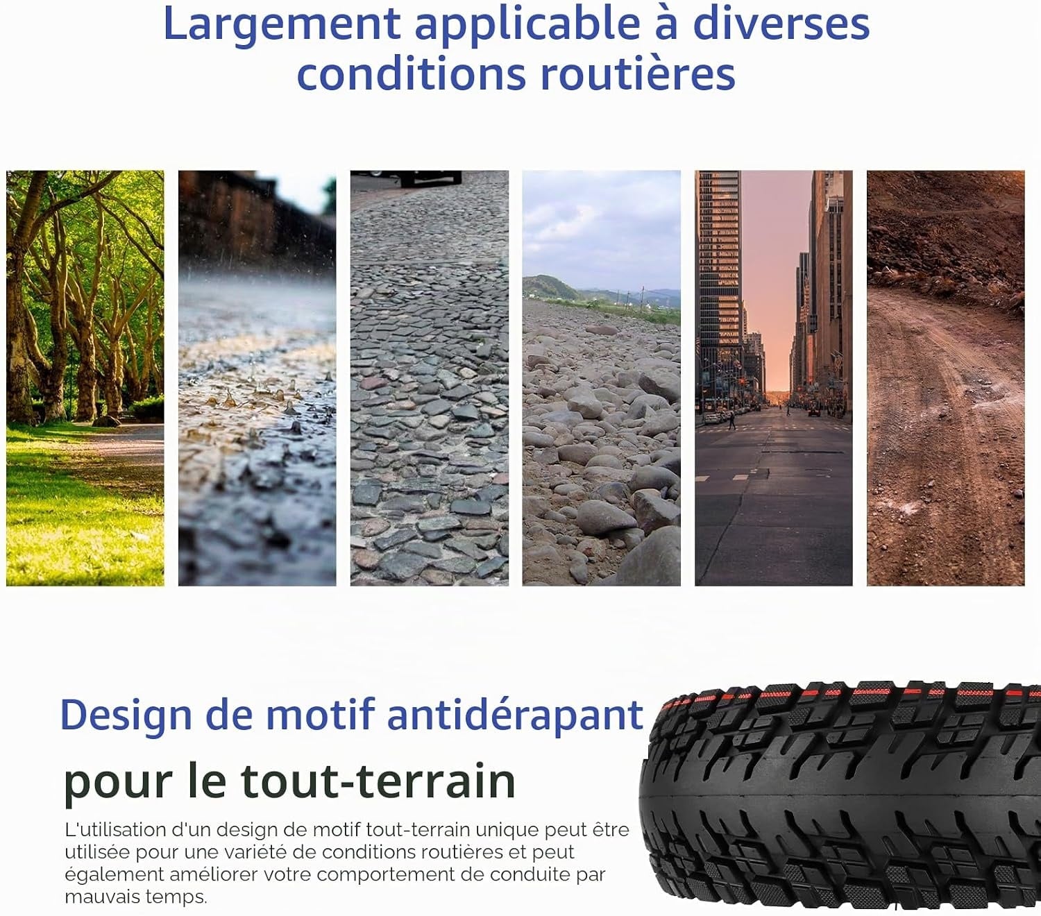 Jeu de 2 pneus tout-terrain 255x80 pour trottinette - 33% de remise