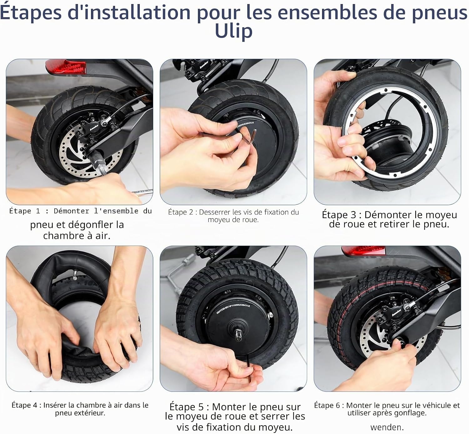 Jeu de 2 pneus tout-terrain 255x80 pour trottinette - 33% de remise