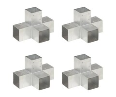 Vidaxl Lot de 4 connecteurs poteaux X 91x91mm métal galvanisé - 46% de remise