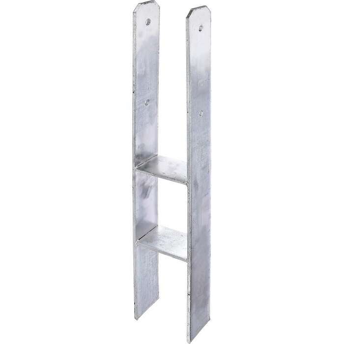 Support de poteau en H 121 mm - 800 mm - Acier galvanisé - 33% de remise
