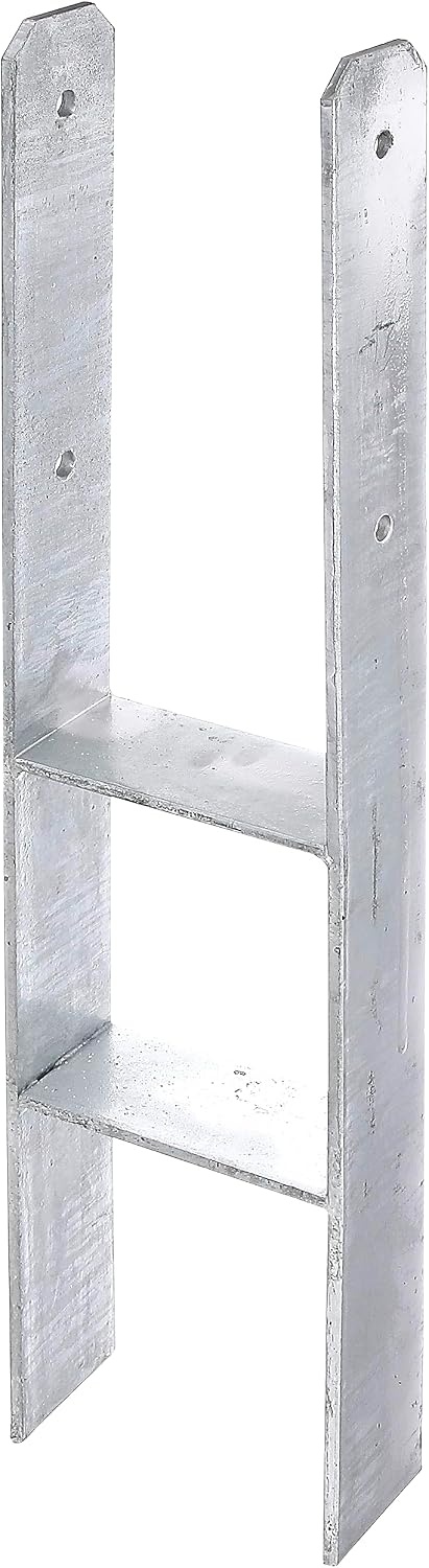 Support de poteau en H 121 mm - 800 mm - Acier galvanisé - 33% de remise