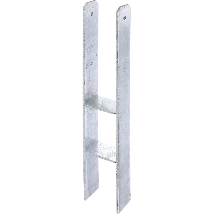 Support de poteau en H 121 mm - 800 mm - Acier galvanisé - 33% de remise
