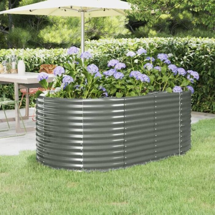 Jardinière ovale en acier gris 175cm - 33% de remise