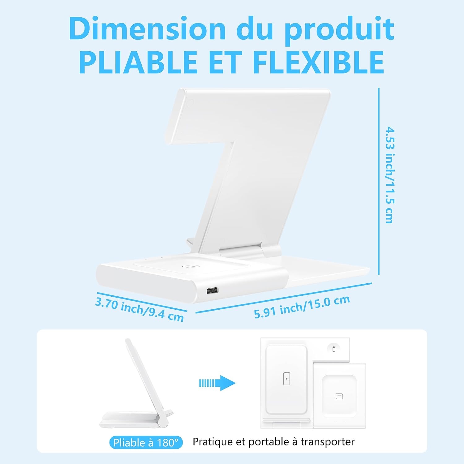 Station de charge 3-en-1 iPhone/Apple Watch/AirPods - Blanc - 31% de remise