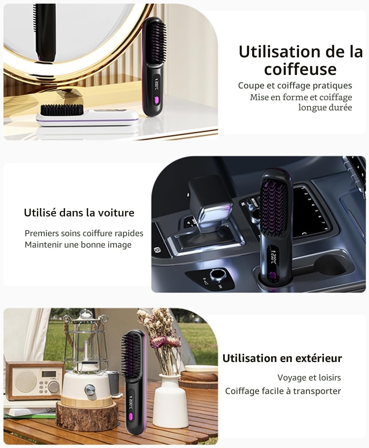 Mini lisseur sans fil en céramique - Noir - 31% de remise
