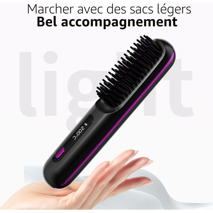 Mini lisseur sans fil en céramique - Noir - 31% de remise