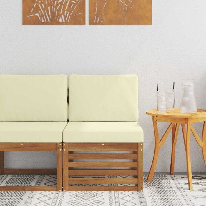 Canapé central d'extérieur en acacia massif - 33% de remise