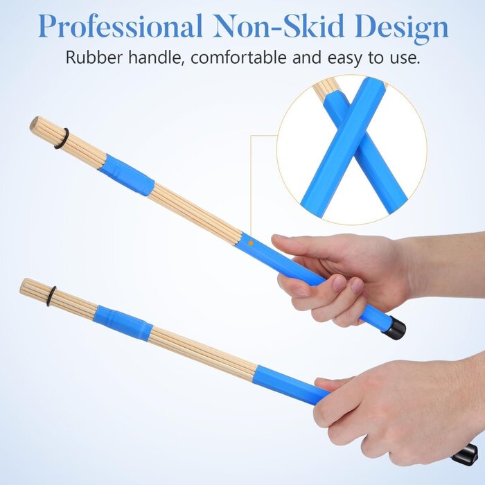 Baguettes de batterie en bambou bleu 40 cm - 29% de remise