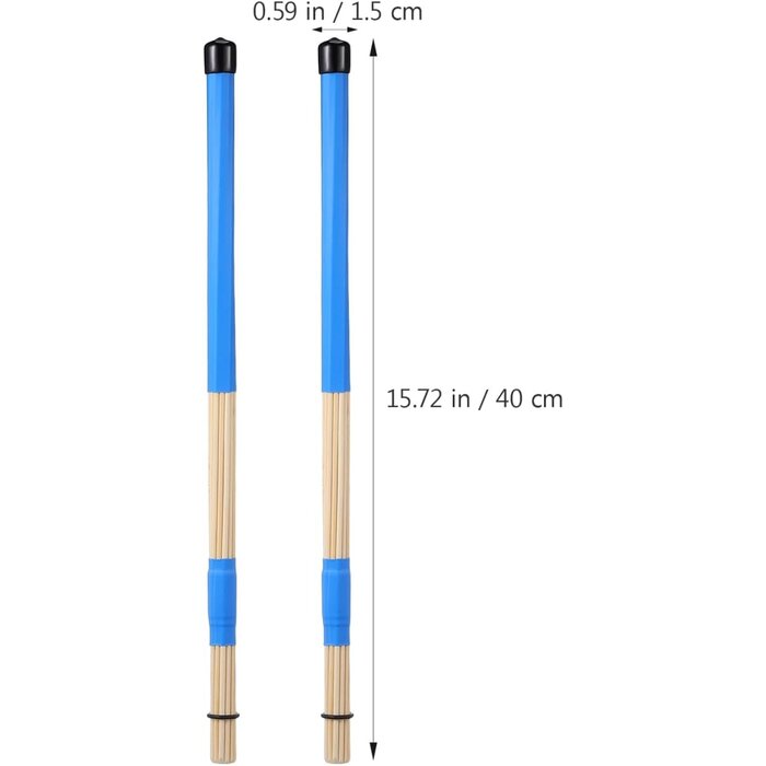 Baguettes de batterie en bambou bleu 40 cm - 29% de remise
