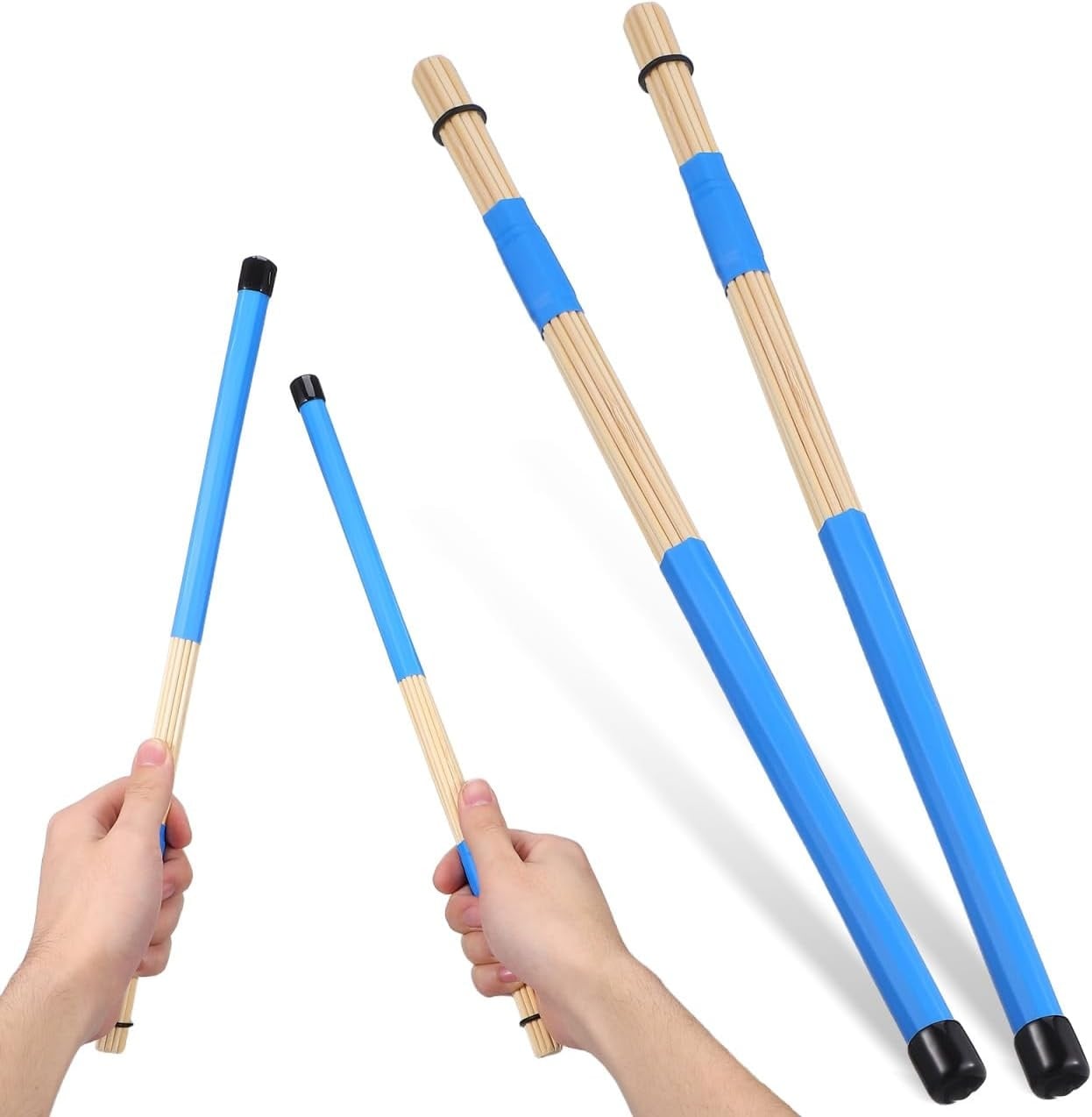 Baguettes de batterie en bambou bleu 40 cm - 29% de remise