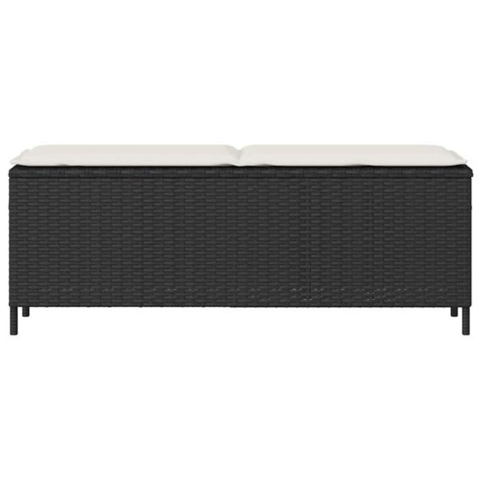 Banc de jardin en polyrotin noir - 110x30x40,5 cm - 34% de remise