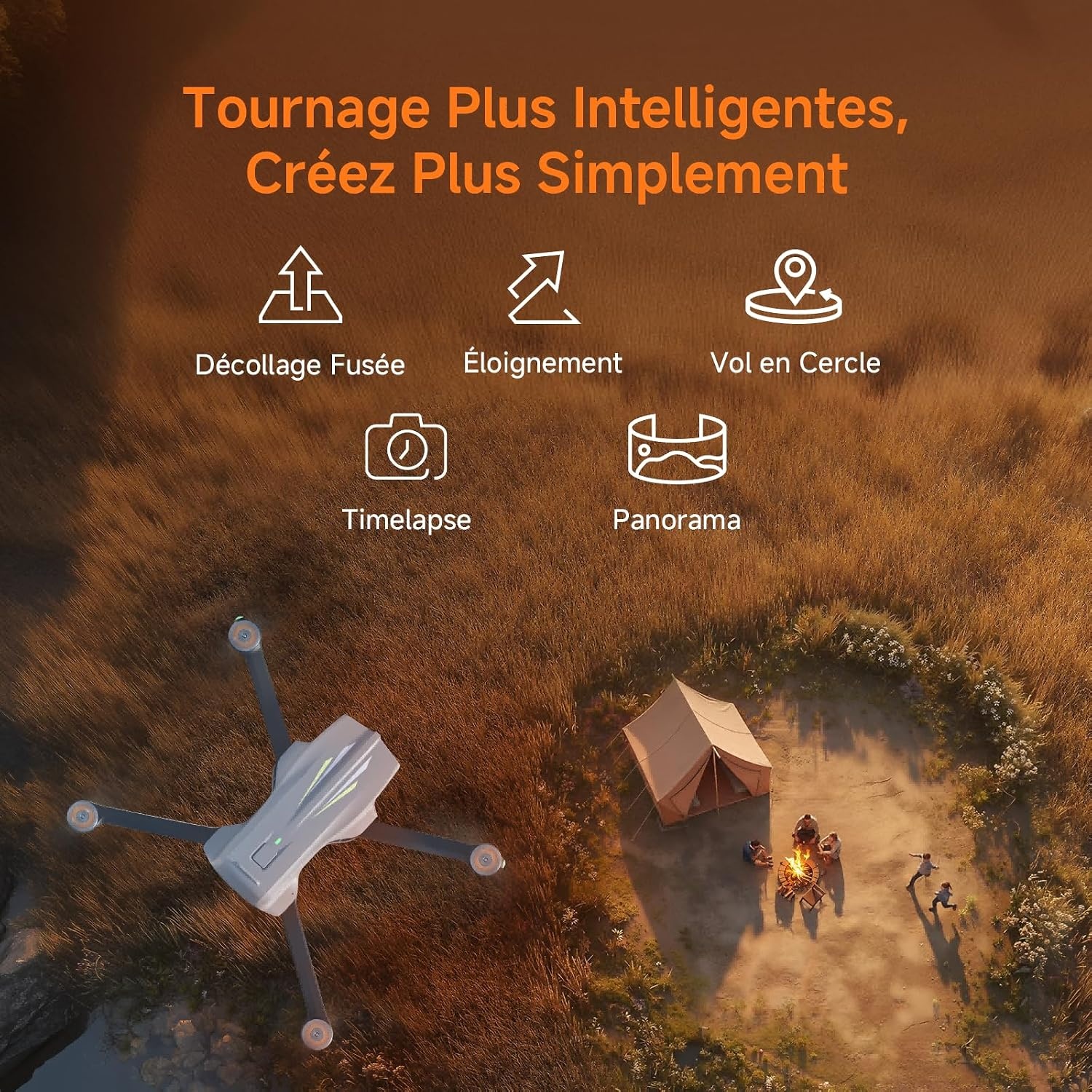 Drone 4K avec GPS et 50 min d'autonomie - Gris - 34% de remise