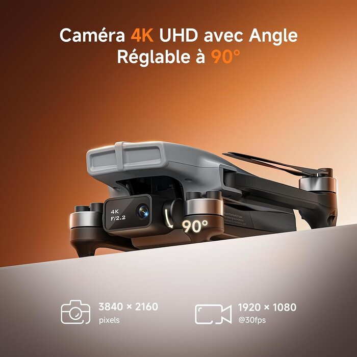 Drone GPS 4K Léger - 50 min d'autonomie - 34% de remise