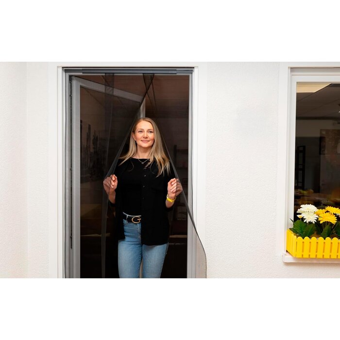 Moustiquaire porte-fenêtre 75-95cm, noir, taille S, 30% de remise