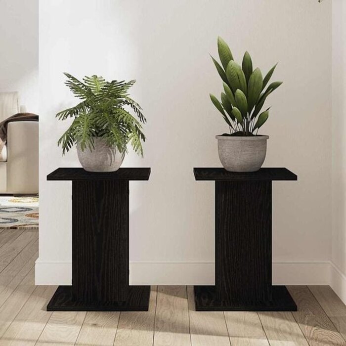 Lot de 2 supports pour plantes, chêne noir - 32% de remise