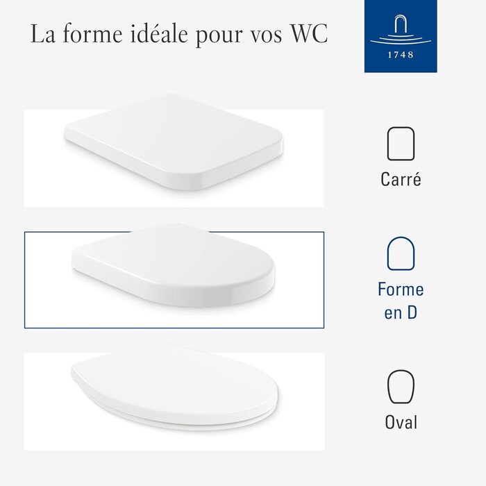Abattant WC Duroplast forme D blanc taille M - 35% de remise