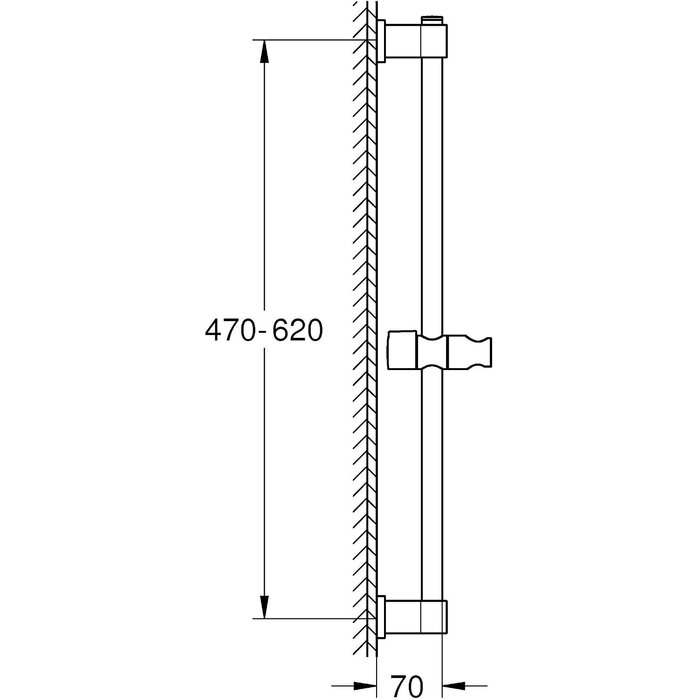 Barre de douche 60 cm Chrome M - Déballé - 32% de remise