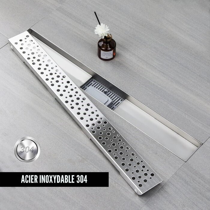 Caniveau de douche 90 cm Chrome - Extra plat - 33% de remise - Taille M