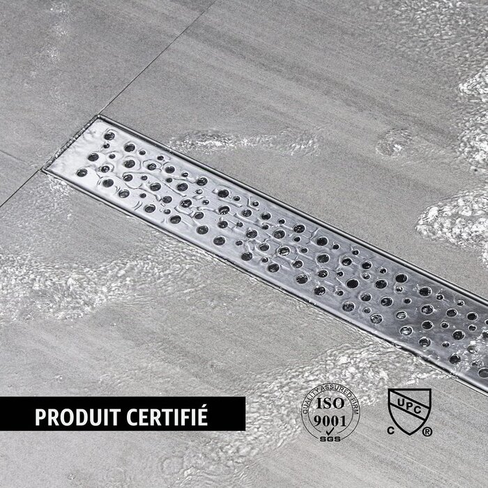 Caniveau de douche 90 cm Chrome - Extra plat - 33% de remise - Taille M