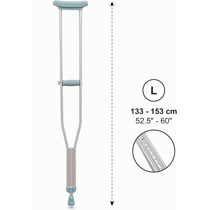 Béquilles axillaires adultes aluminium taille L - 32% de remise