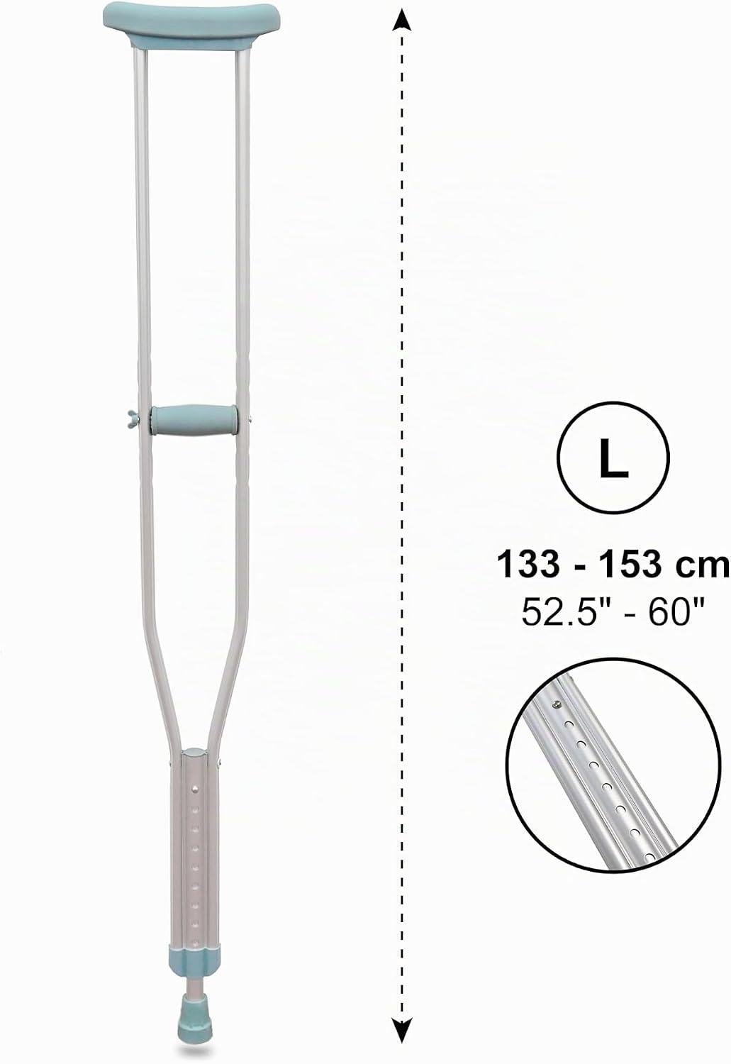 Béquilles axillaires adultes aluminium taille L - 32% de remise
