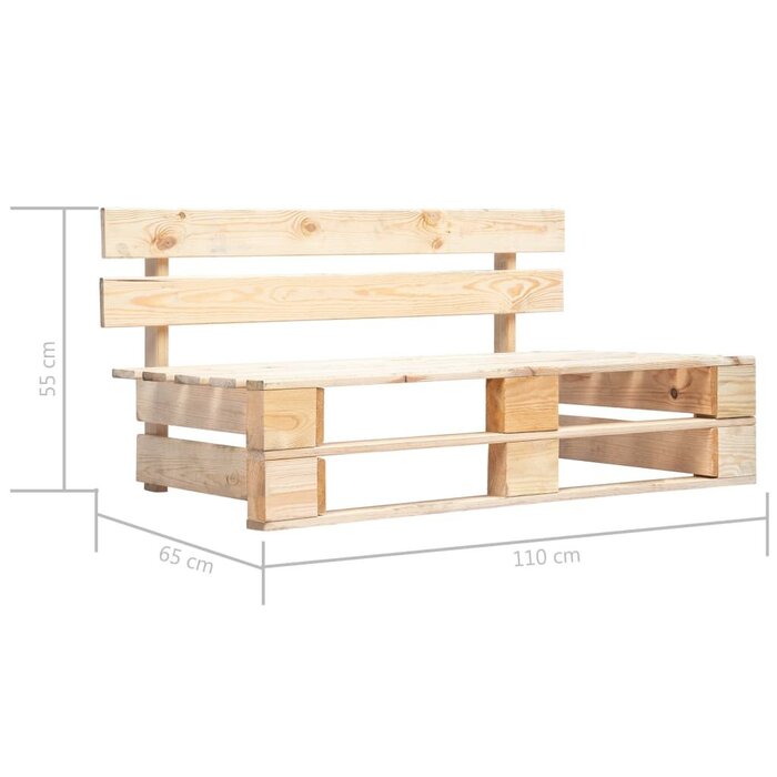 Banc de jardin en bois naturel 110x65x55 cm - 34% de remise