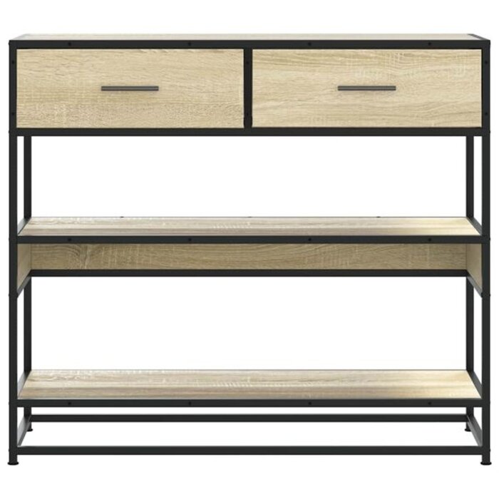 Console murale bois chêne sonoma 90x35x80 cm - 34% de remise