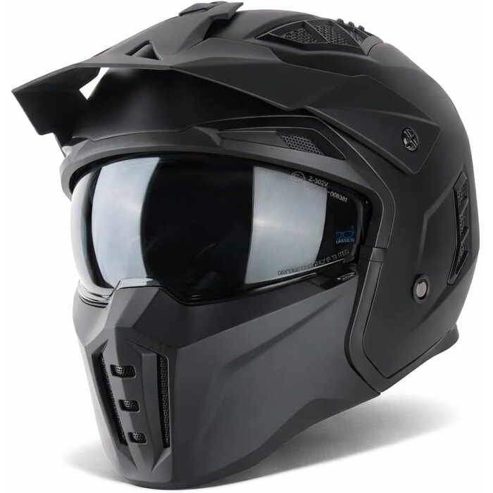 Casque jet noir mat M - Streetfighter avec 33% de remise