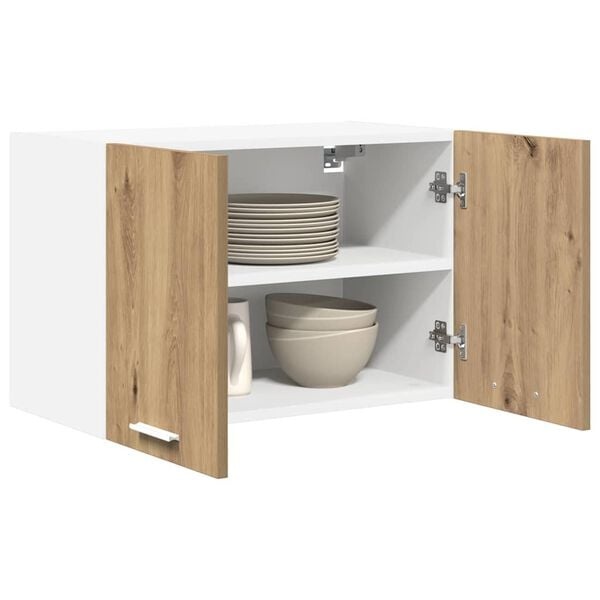 Lot de 2 armoires murales cuisine chêne et blanc - 34% de remise