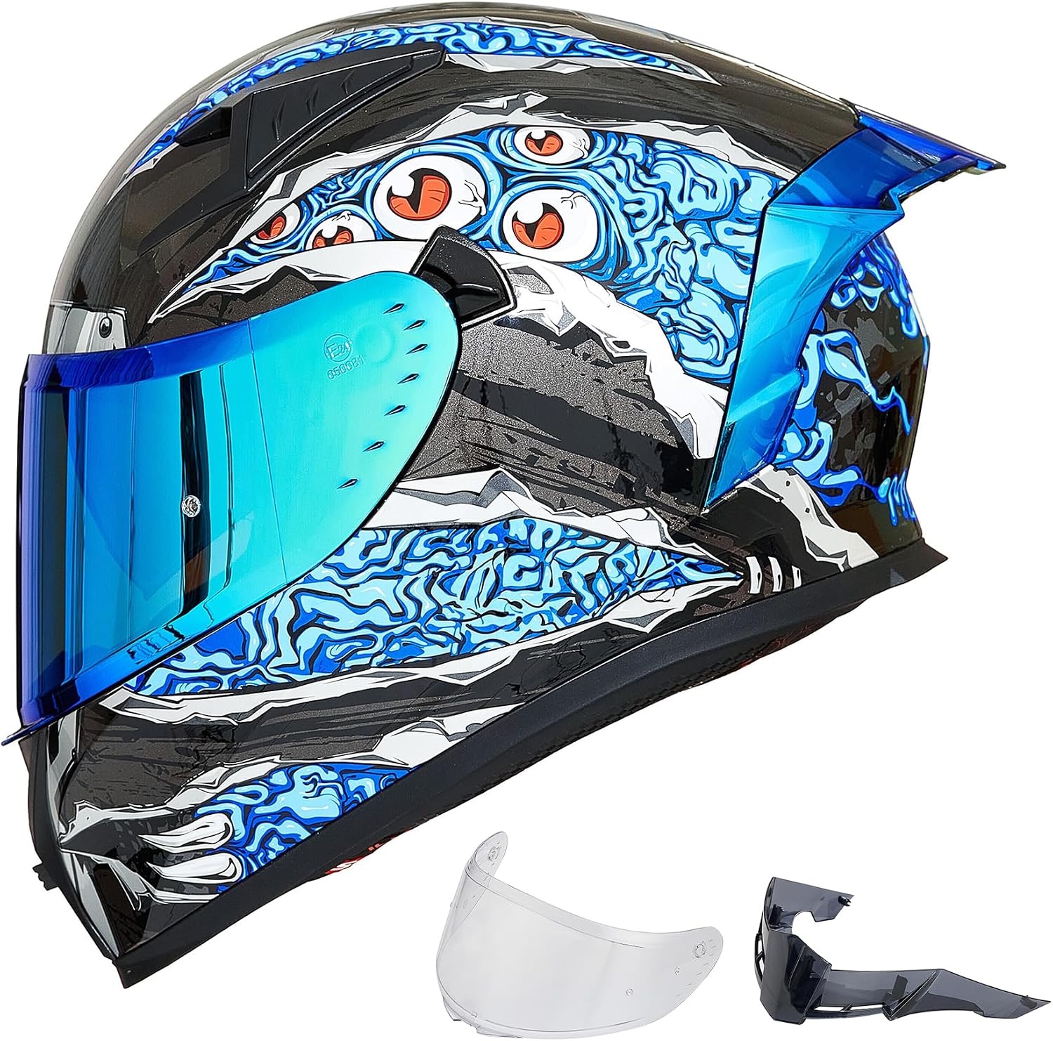 Casque Intégral Moto - Bleu Manta - XL - 35% de remise