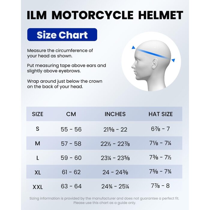 Casque Intégral Moto - Bleu Manta - XL - 35% de remise