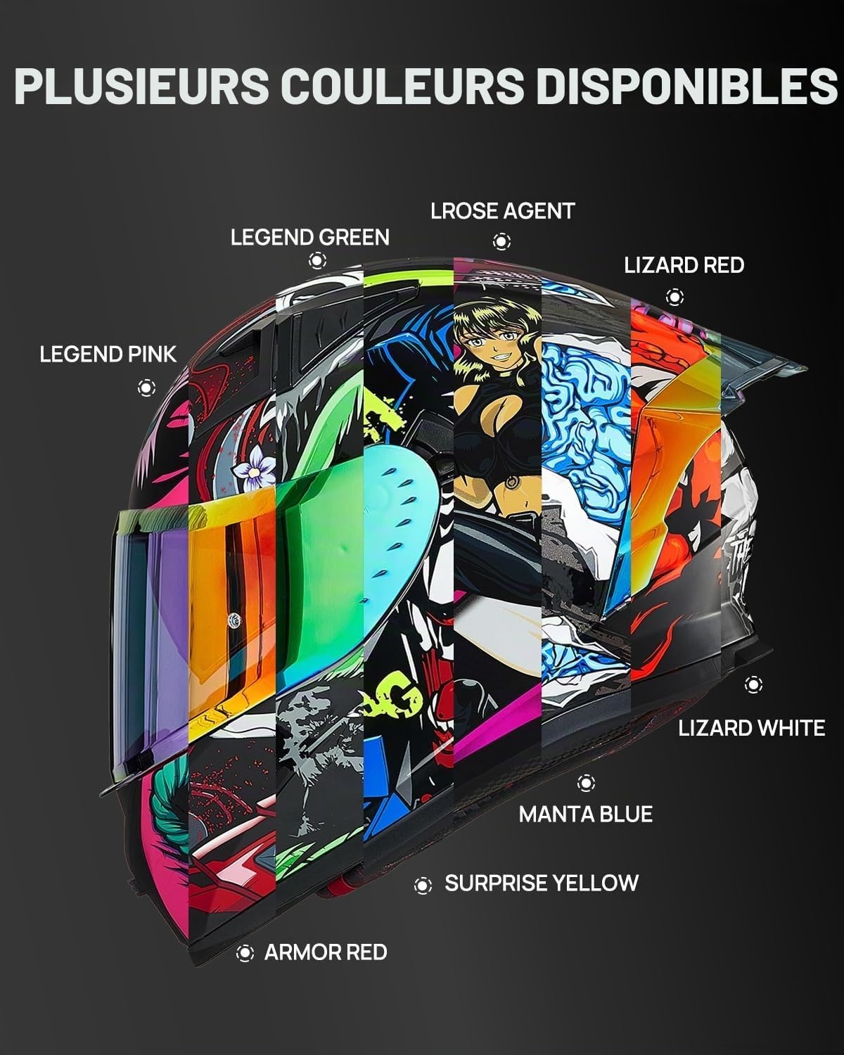 Casque Intégral Moto - Bleu Manta - XL - 35% de remise
