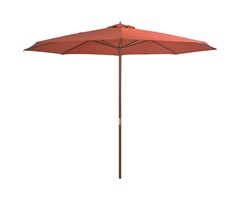Vidaxl Parasol en bois terracotta 350 cm - 46% de remise
