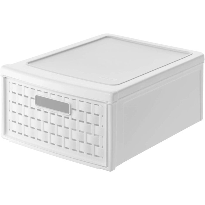 Organisateur à tiroir 19,2L aspect rotin Noir Taille M - 30% de remise