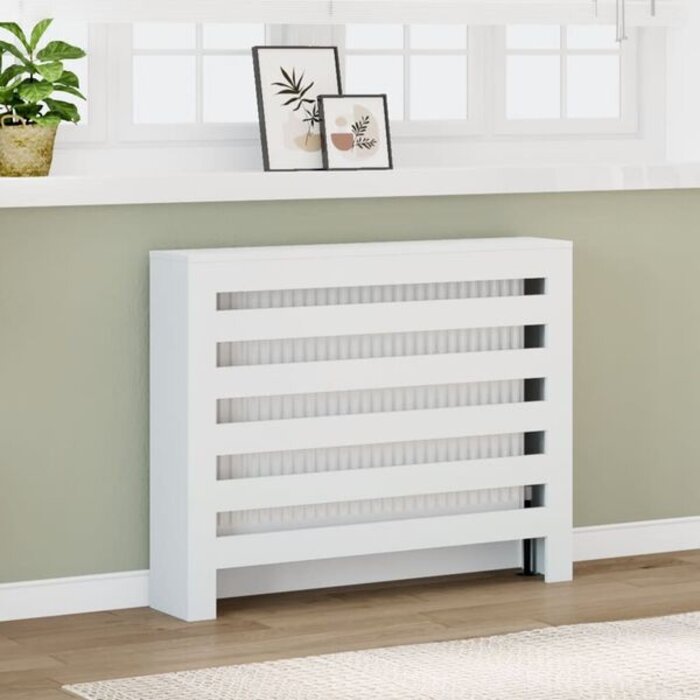 Cache-radiateur design blanc 104x20x82 cm - 33% de remise