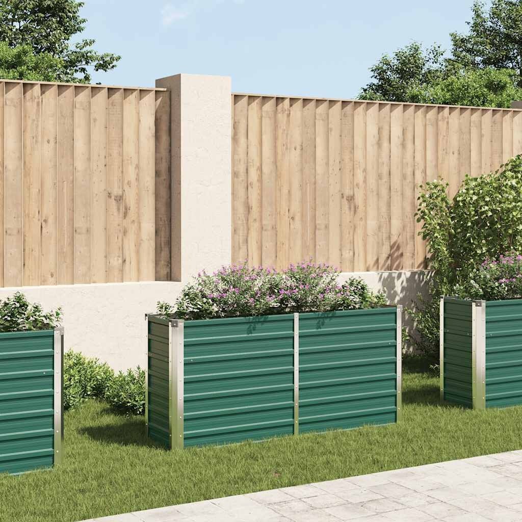 Jardinière surélevée en acier vert 160x40x77 cm - 33% de remise