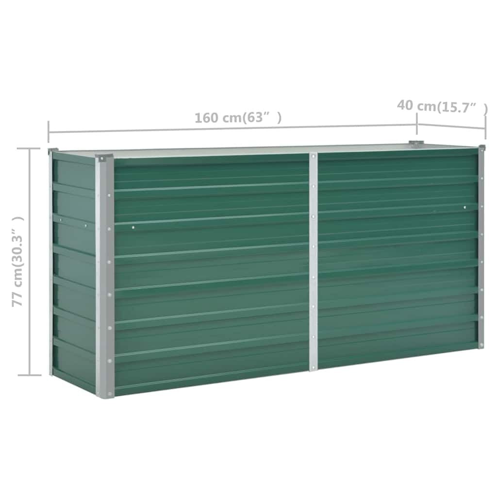 Jardinière surélevée en acier vert 160x40x77 cm - 33% de remise