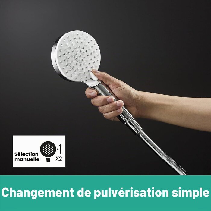 Ensemble de douche 65 cm blanc/chrome - 32% de remise