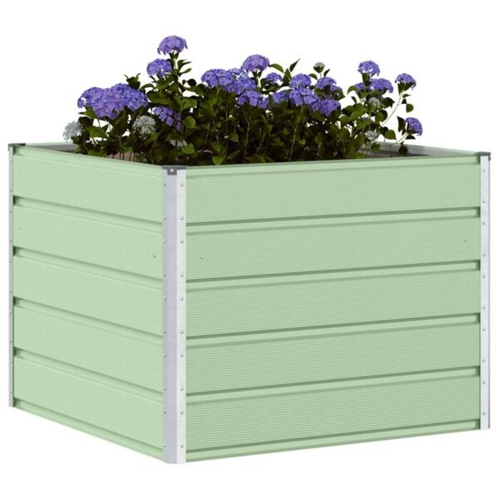 Jardinière en acier vert pastel 100x100x75 cm - 33% de remise
