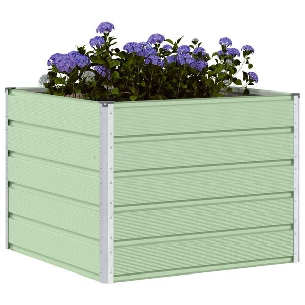 Jardinière en acier vert pastel 100x100x75 cm - 33% de remise