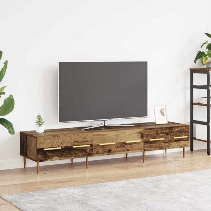 Meuble TV 150 cm effet vieux bois - 34% de remise