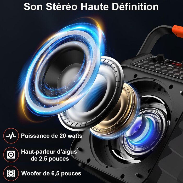 Machine de karaoké portable Bluetooth avec 2 micros - 34% de remise