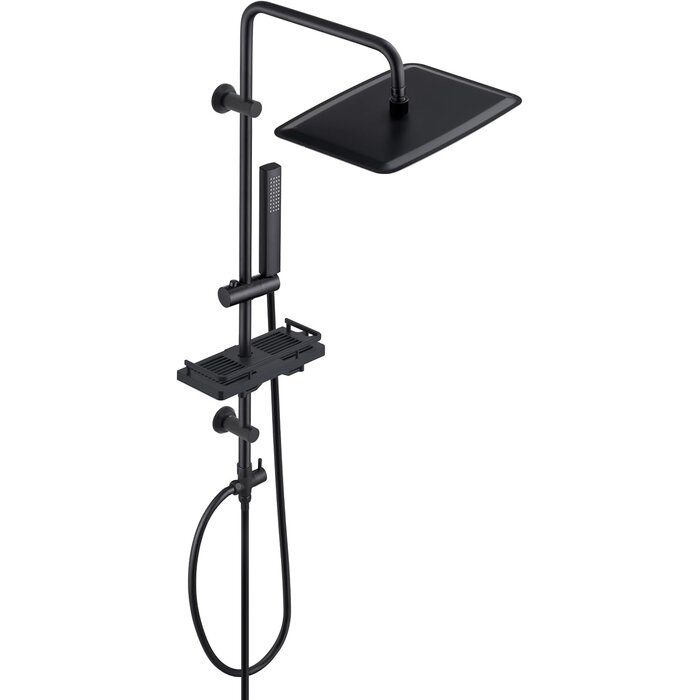 Colonne de douche noire avec tablette - 33% de remise
