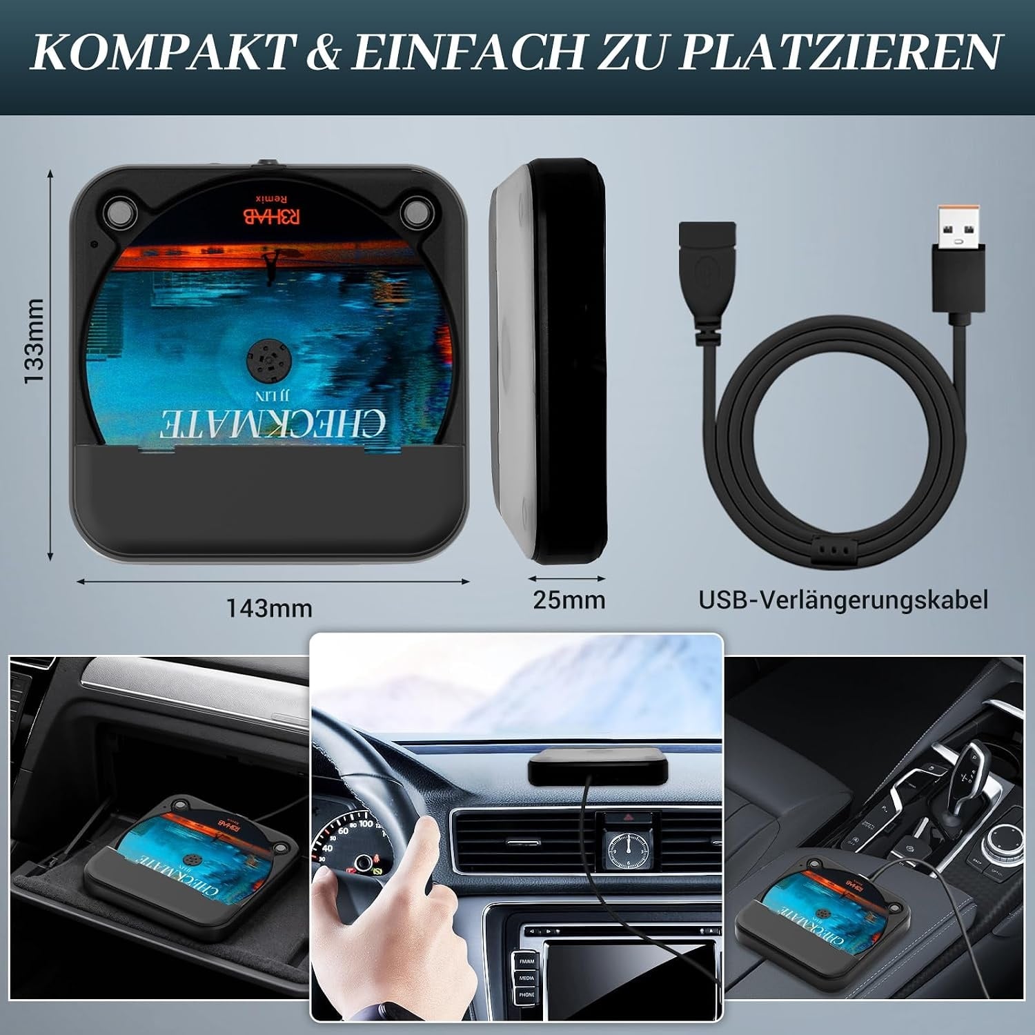 Lecteur CD Externe USB & AUX - Noir - 33% de remise