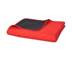 Vidaxl Couvre-lit matelassé rouge et noir 220x240 cm - 40% de remise