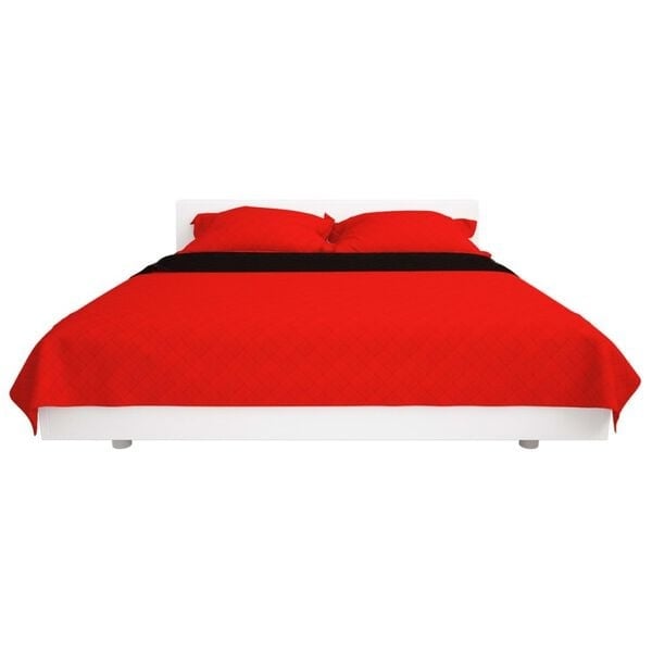 Couvre-lit matelassé bicolore 220x240 cm - Rouge et noir - 32% de remise
