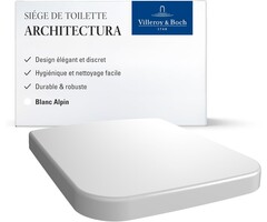 Villeroy & Boch Abattant WC Rectangulaire Duroplast - Blanc - 34% de remise