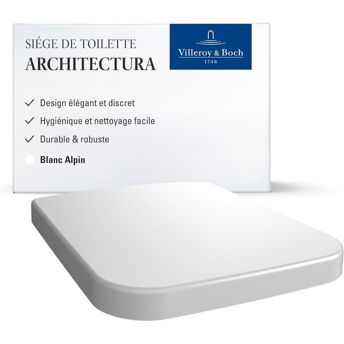 Abattant WC Rectangulaire Duroplast - Blanc - 34% de remise