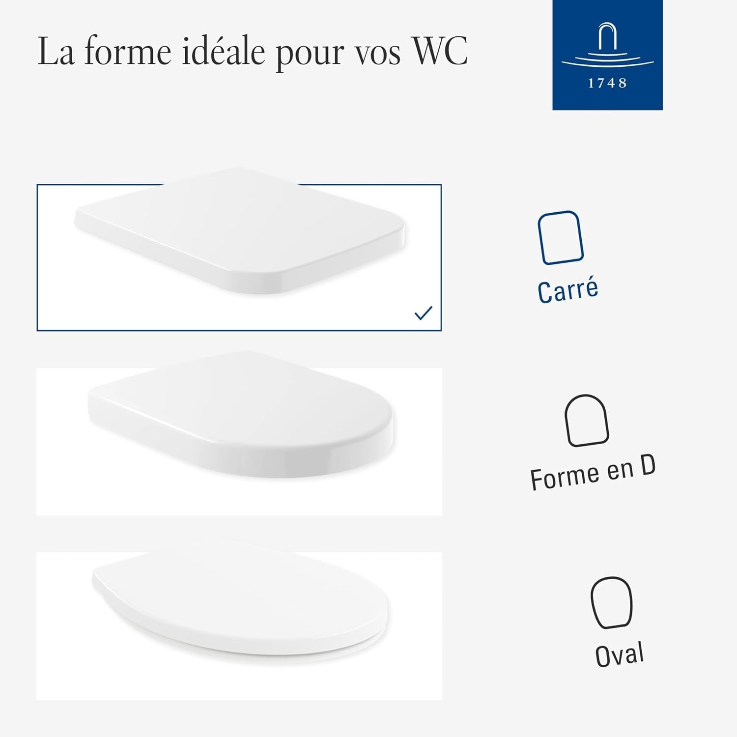 Abattant WC Rectangulaire Duroplast - Blanc - 34% de remise