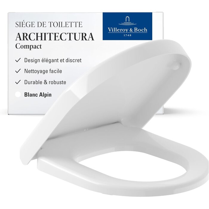 Abattant WC Rectangulaire Duroplast - Blanc - 34% de remise